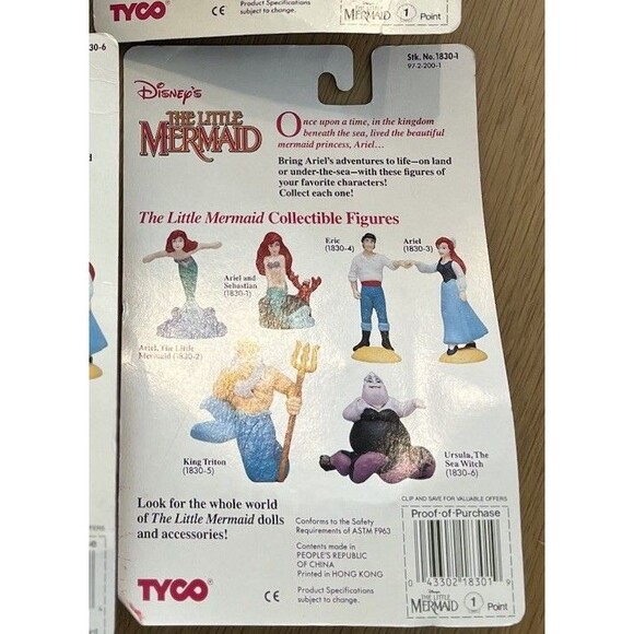 NIB Disney "The Little Mermaid" Ariel & Sebastian 90s Tyco Collectible Figure - Picture 2 of 2